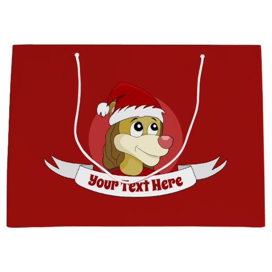 Weihnachts-Cartoon mit niedlichem Löwenzahn große  Große Geschenktüte (Vorderseite)