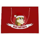 Weihnachts-Cartoon mit niedlichem Löwenzahn große Große Geschenktüte (Vorderseite)