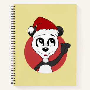Weihnachts-Cartoon mit niedlichem Panda-Bärenheft Notizblock
