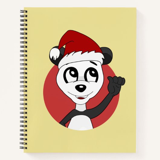 Weihnachts-Cartoon mit niedlichem Panda-Bärenheft Notizblock (Vorderseite)