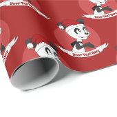 Weihnachts-Cartoon mit niedlichem Panda-Bärenverpa Geschenkpapier (Rolleneckpunkt)