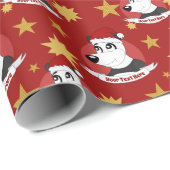 Weihnachts-Cartoon mit niedlichem Panda-Bärenverpa Geschenkpapier (Rolleneckpunkt)