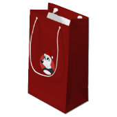 Weihnachts-Cartoon mit niedlichem Panda kleine Gab Kleine Geschenktüte (Rückseite Schrägansicht)