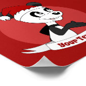 Weihnachts-Cartoon mit niedlichem Panda-Poster Poster (Ecke)