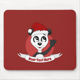 Weihnachts-Cartoon mit niedlichem Pandabärmchen Mousepad