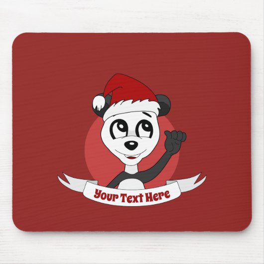 Weihnachts-Cartoon mit niedlichem Pandabärmchen Mousepad (Vorne)