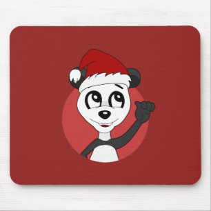 Weihnachts-Cartoon mit niedlichem Pandabärmchen Mousepad