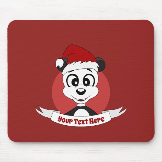 Weihnachts-Cartoon mit niedlichem Pandabärmchen Mousepad (Vorne)