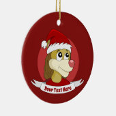 Weihnachts-Cartoon mit niedlichen Löwen-Keramik-Na Keramik Ornament (Rechts)