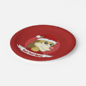 Weihnachts-Cartoon mit niedlichen Löwenpapier-Tell Pappteller (Schrägansicht)