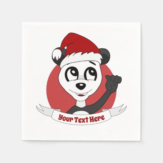 Weihnachts-Cartoon mit niedlichen Panda-Servietten Serviette (Vorderseite)