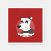 Weihnachts-Cartoon mit niedlichen Panda-Servietten Serviette (Vorderseite)