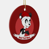 Weihnachts-Cartoon mit niedlicher Panda Keramik Keramik Ornament (Rechts)