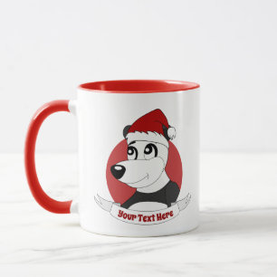 Weihnachts-Cartoon mit niedlicher Panda-Tasse Tasse