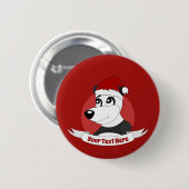 Weihnachts-Cartoon mit süßem Panda-Bär-Knopf Button (Vorne & Hinten)