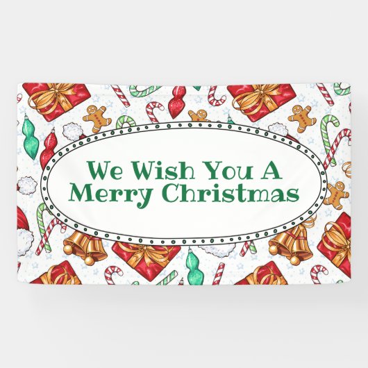 Weihnachts-Cartoon-Muster Banner (Horizontal)