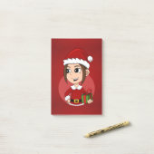 Weihnachts-Cartoon Post-it Klebezettel (Auf Schreibtisch)