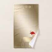 Weihnachts-Cartoon-Rentier, Schneeflocken Badhandtuch Set (Handtuch)