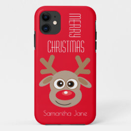 Weihnachts-Cartoon-Rentierfigur Rot Case-Mate iPhone Hülle