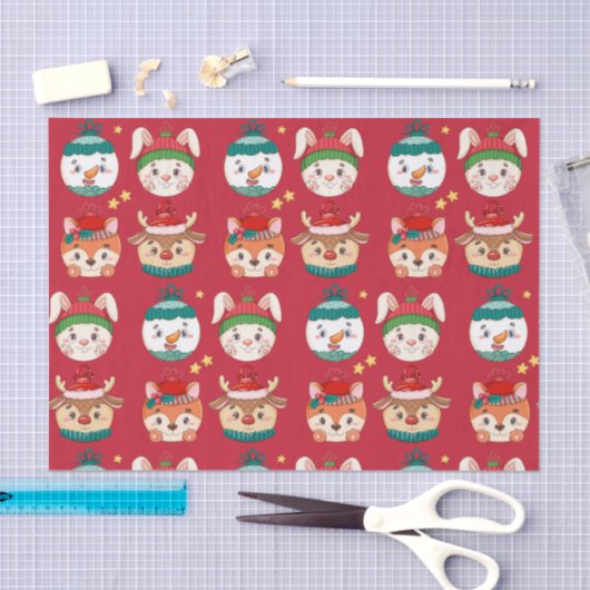 Weihnachts-Cartoon Seidenpapier (Handwerk)