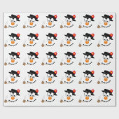 Weihnachts-Cartoon Snowman Fun Geschenkpapier (Flach)