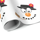 Weihnachts-Cartoon Snowman Fun Geschenkpapier (Rolleneckpunkt)