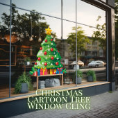 Weihnachts-Cartoon-Tree-Fenster Klammern Fensteraufkleber
