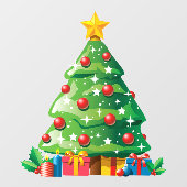 Weihnachts-Cartoon-Tree-Fenster Klammern Fensteraufkleber (Blatt)