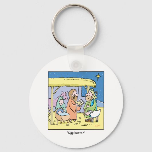 Weihnachts-Cartoon Ugg Boots Schlüsselanhänger (Vorderseite)
