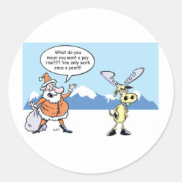 Weihnachts-Cartoon Weihnachten und der markante Re Runder Aufkleber