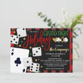 Weihnachts-Casino-Party Einladung (Stehend Vorderseite)