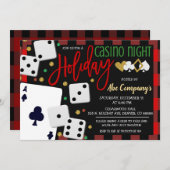 Weihnachts-Casino-Party Einladung (Vorne/Hinten)