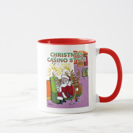 Weihnachts-Casino Rote links Handkombination Tasse (Rechts)