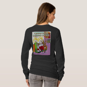 Weihnachts Casino Stil Frauen schwarz, lang Shirt