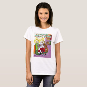 Weihnachts Casino Stil Frauen Weiß T - Shirt