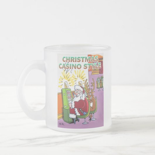 Weihnachts Casino Stil mattierte Tasse (Links)