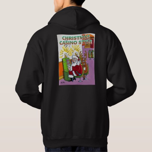 Weihnachts-Casino Stil schwarzer Hoodie-Back Hoodie (Rückseite)
