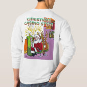 Weihnachts-Casino-Stil weiß, lange Slv-Shirt zurüc T-Shirt (Rückseite)