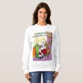 Weihnachts Casino Style Frauen weißes Sweatshirt (Vorne ganz)