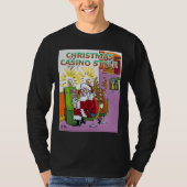 Weihnachts Casino Style Langärmeliges schwarzes Sh T-Shirt (Vorderseite)