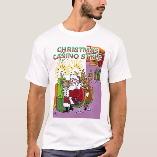 Weihnachts Casino Style T - Shirt (Vorderseite)