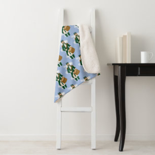 Weihnachts-Casse-Noisette Blau vereist Sherpadecke