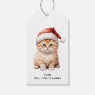 Weihnachts-Cat-Geschenketiketts Geschenkanhänger