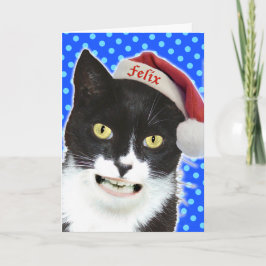 Weihnachts-Cat-Grußkarte Feiertagskarte