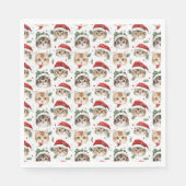 Weihnachts-Cat Party Napkins Serviette (Vorderseite)
