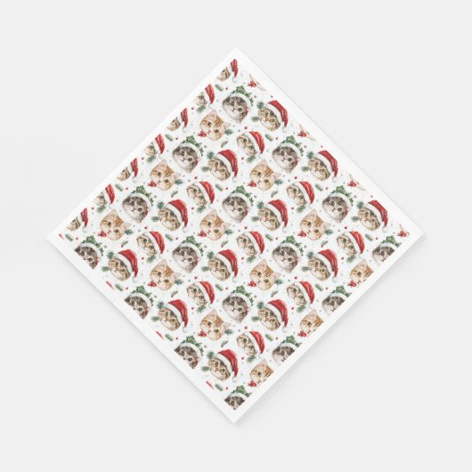 Weihnachts-Cat Party Napkins Serviette (Ecke)