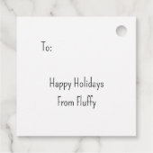 Weihnachts-Cat-Reflektion in einem Ornament-Gesche Geschenkanhänger (Rückseite)