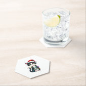 Weihnachts Cat Tuxedo Black Cat Weihnachtslichter  Untersetzer (Vor Ort)