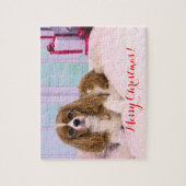 Weihnachts-Cavalier König Charles mit Geschenken Puzzle (Vertikal)