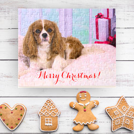 Weihnachts-Cavalier König Charles mit Geschenken Puzzle